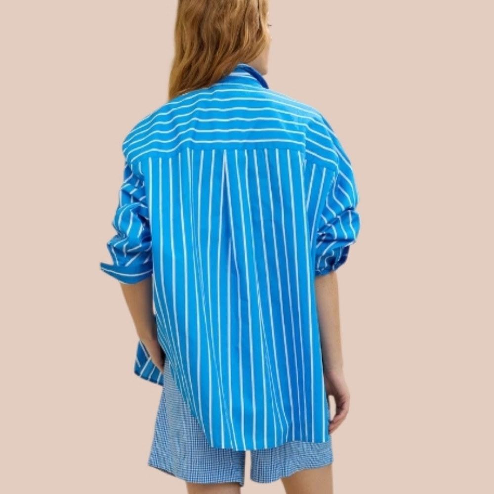 Aerie Good Day Button Down Shirt - Ocean Aqua - Picture 2 of 6
